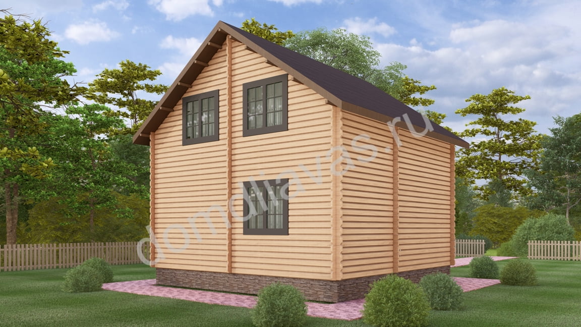 Двухэтажный дачный дом 6,0х6,0 Волдайка