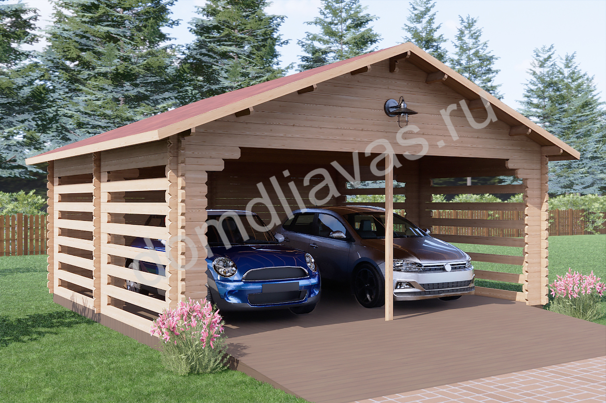 Навес для двух машин 6,0х5,5 Контраст