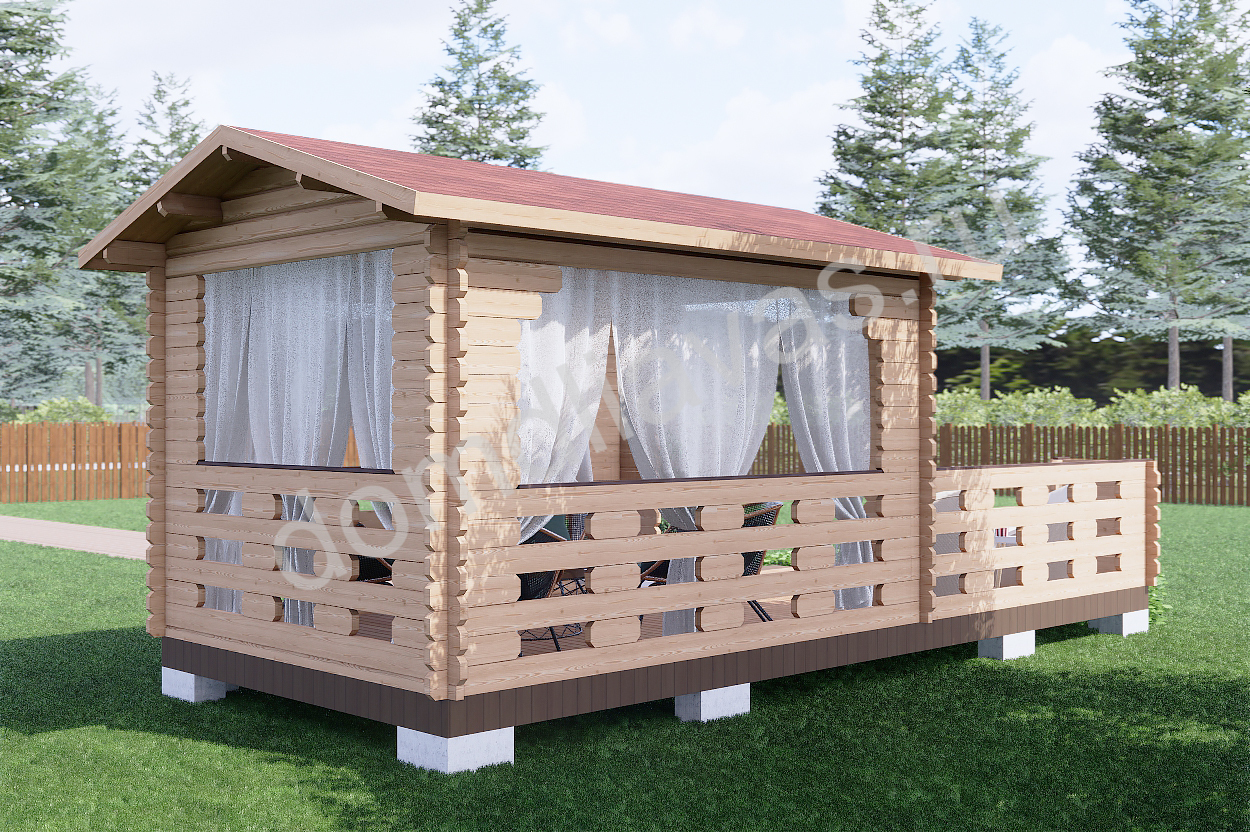 Дачная беседка 3,0х7,0 Солнечный остров