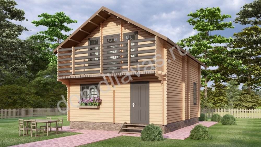 Двухэтажный дачный дом 5,9х8,1 Дубрава