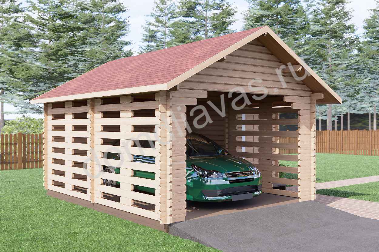 Навес с мастерской 6,0х5,5 Автоштаб