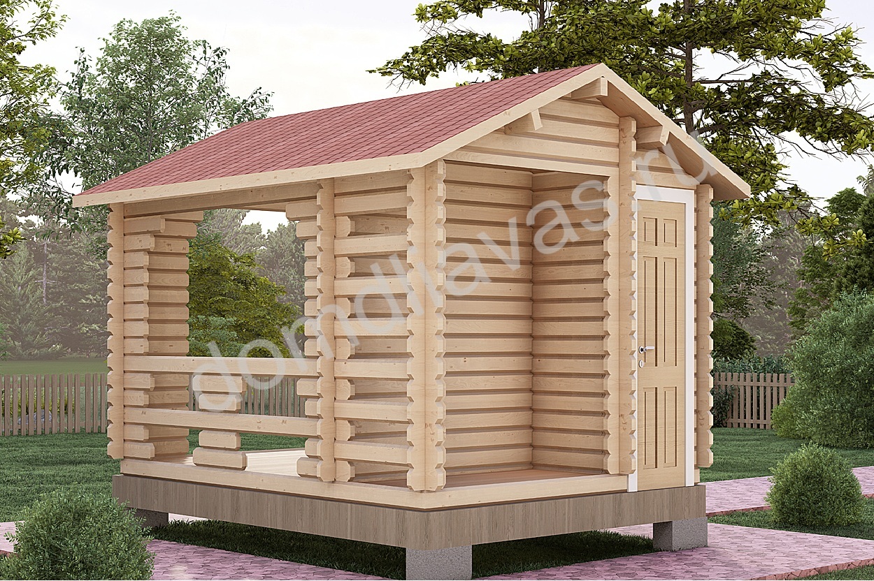 Дачная беседка с хозблоком и дроником 4,0х3,0 Азалия