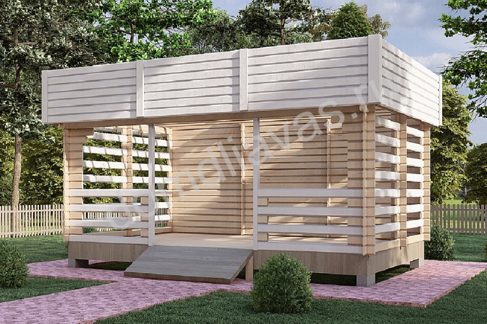 Дачная беседка 7,0х4,0 Барн - Стеновой комплект