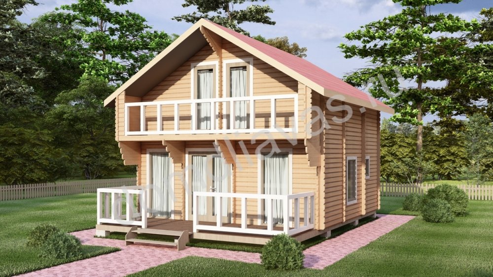 Двухэтажный дачный дом 6,0х8,0 Жаворонок