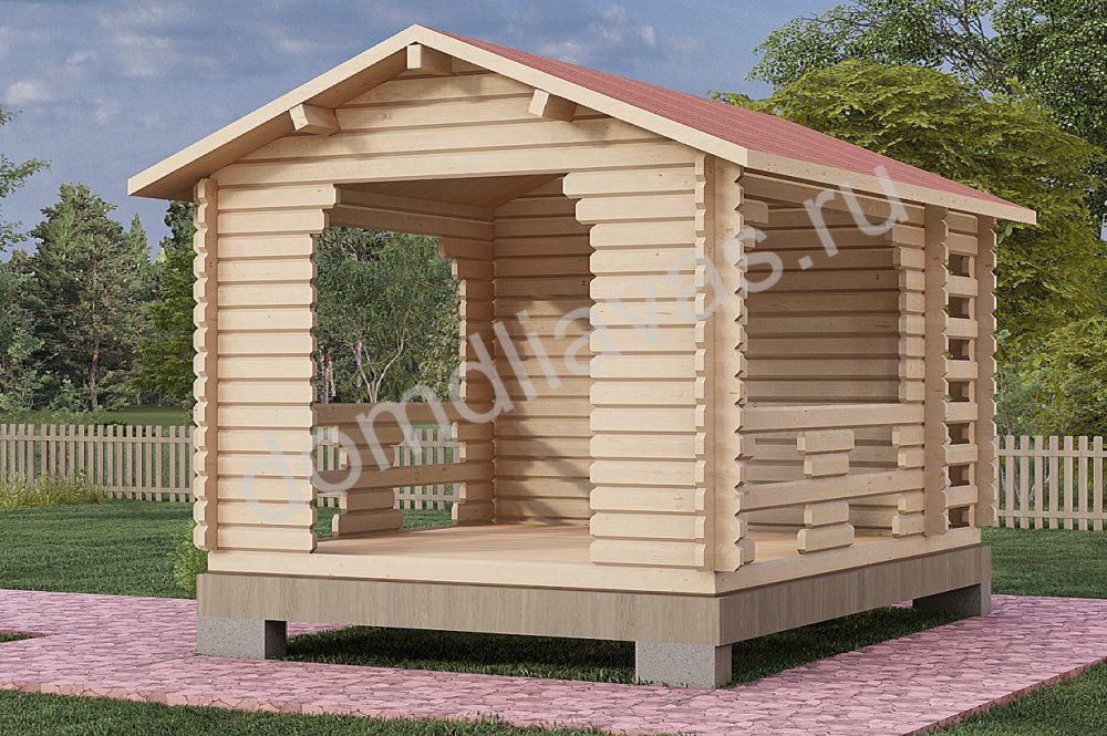 Дачная беседка с хозблоком и дроником 4,0х3,0 Азалия