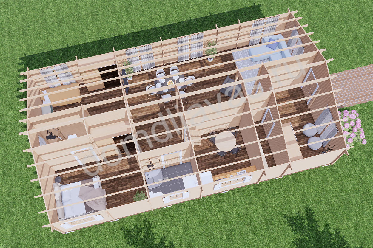 Дачный дом 13,7х7,8 Витязь