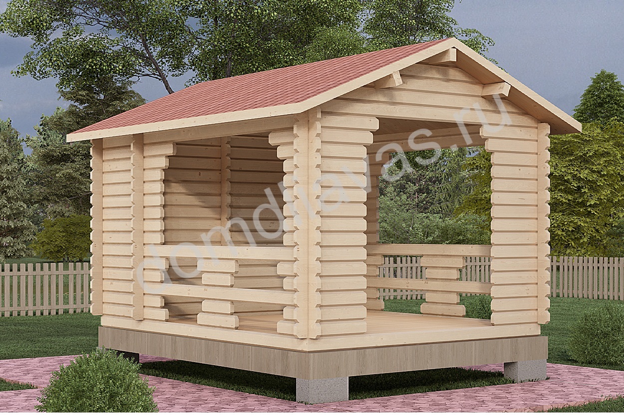 Дачная беседка с хозблоком и дроником 4,0х3,0 Азалия