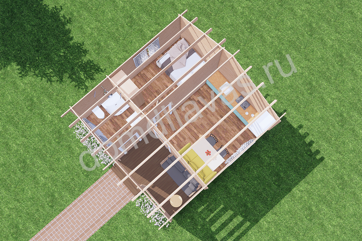 Дачный дом 6,0х6,0 Сказка