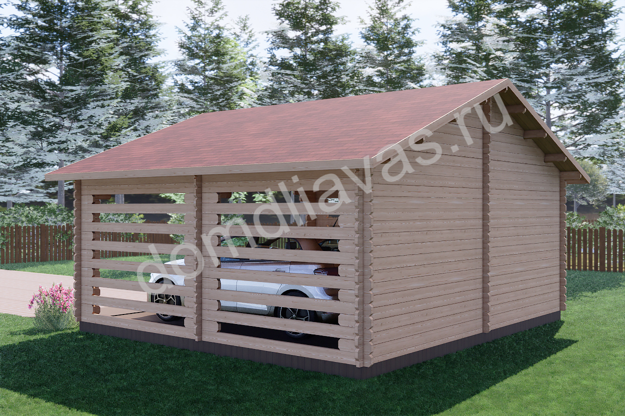 Навес для двух машин 6,0х5,5 Контраст