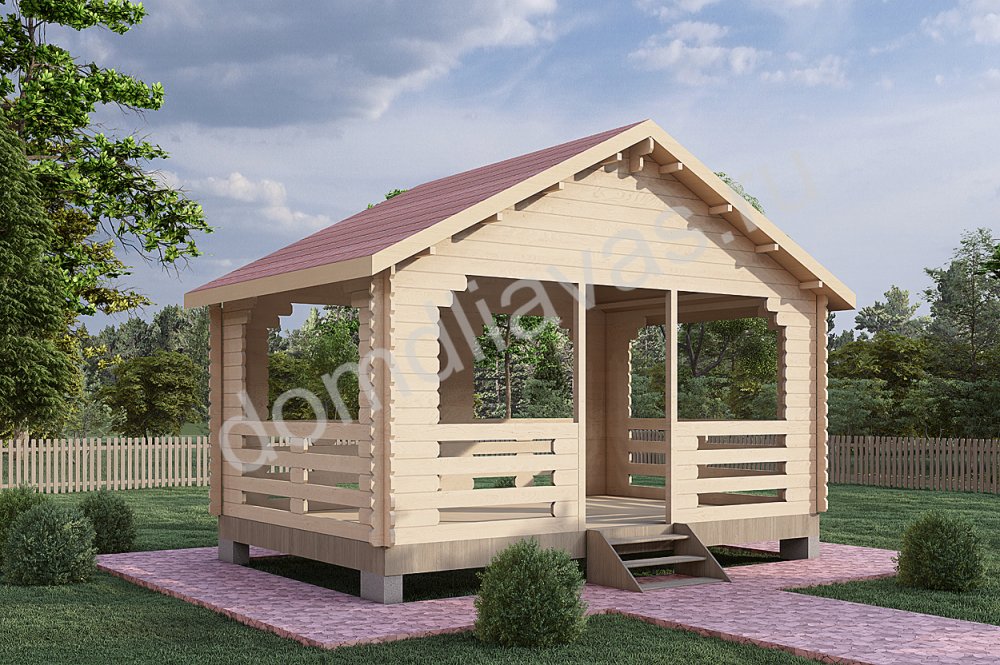 Дачная беседка из бруса 6,0х4,0 Царская - Стеновой комплект