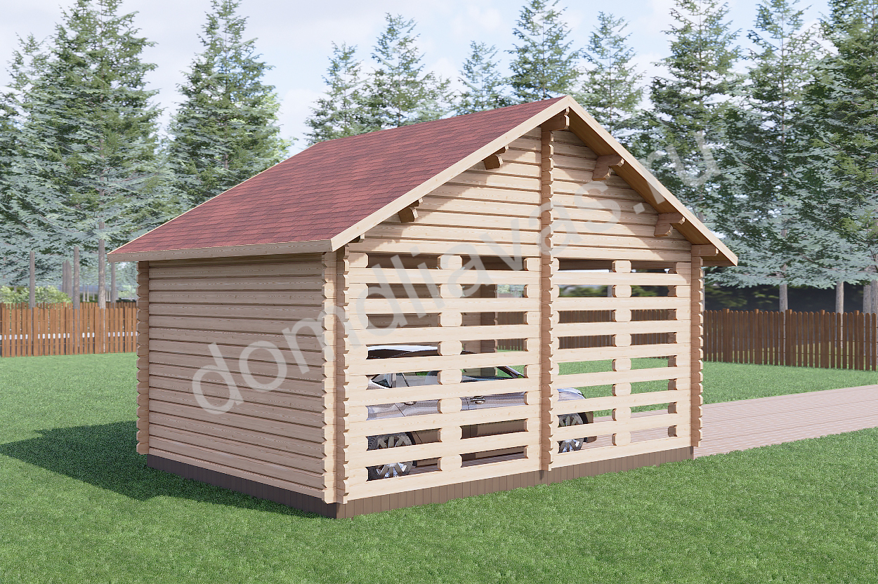 Навес с кладовкой 5,5х5,4 Автодом