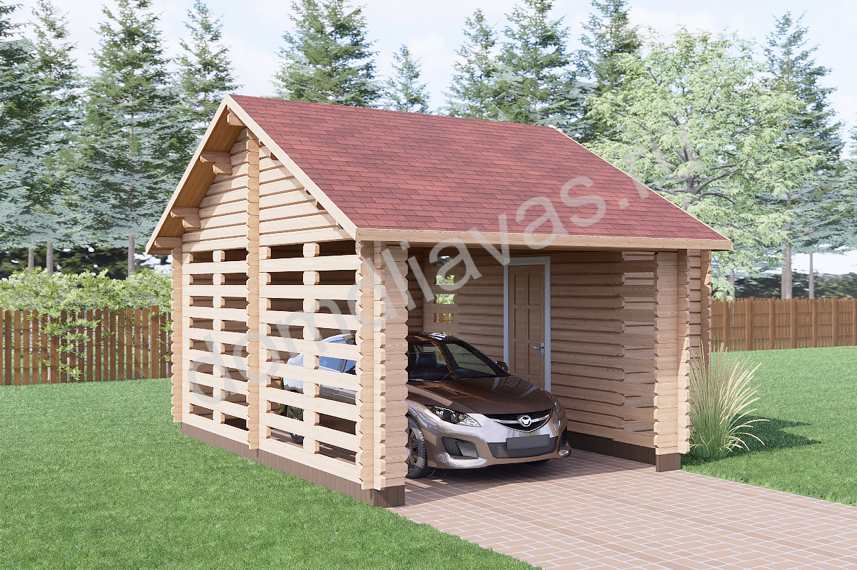 Навес с кладовкой 5,5х5,4 Автодом