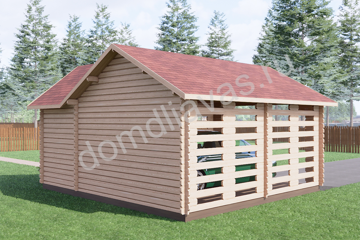 Навес с мастерской 6,0х5,5 Автоштаб