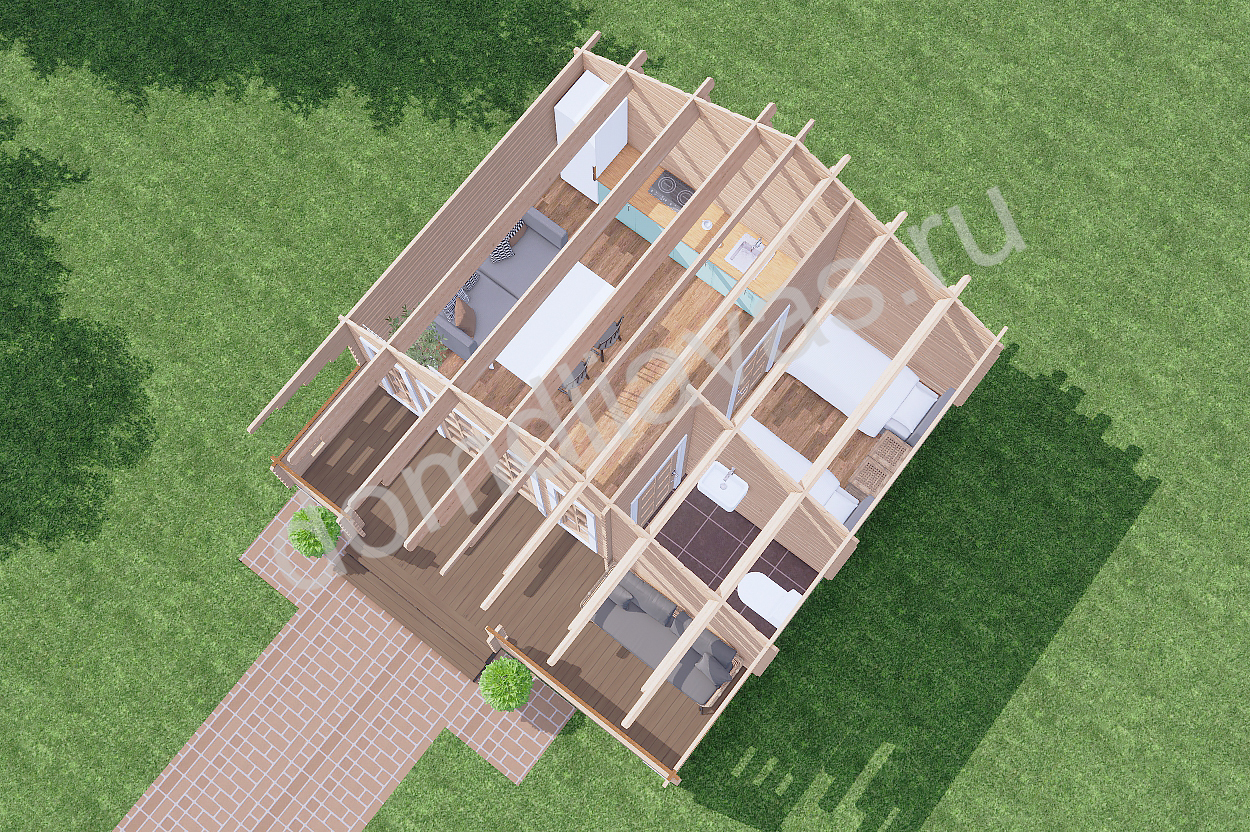 Дачный дом 6,0х5,8 Боровичок