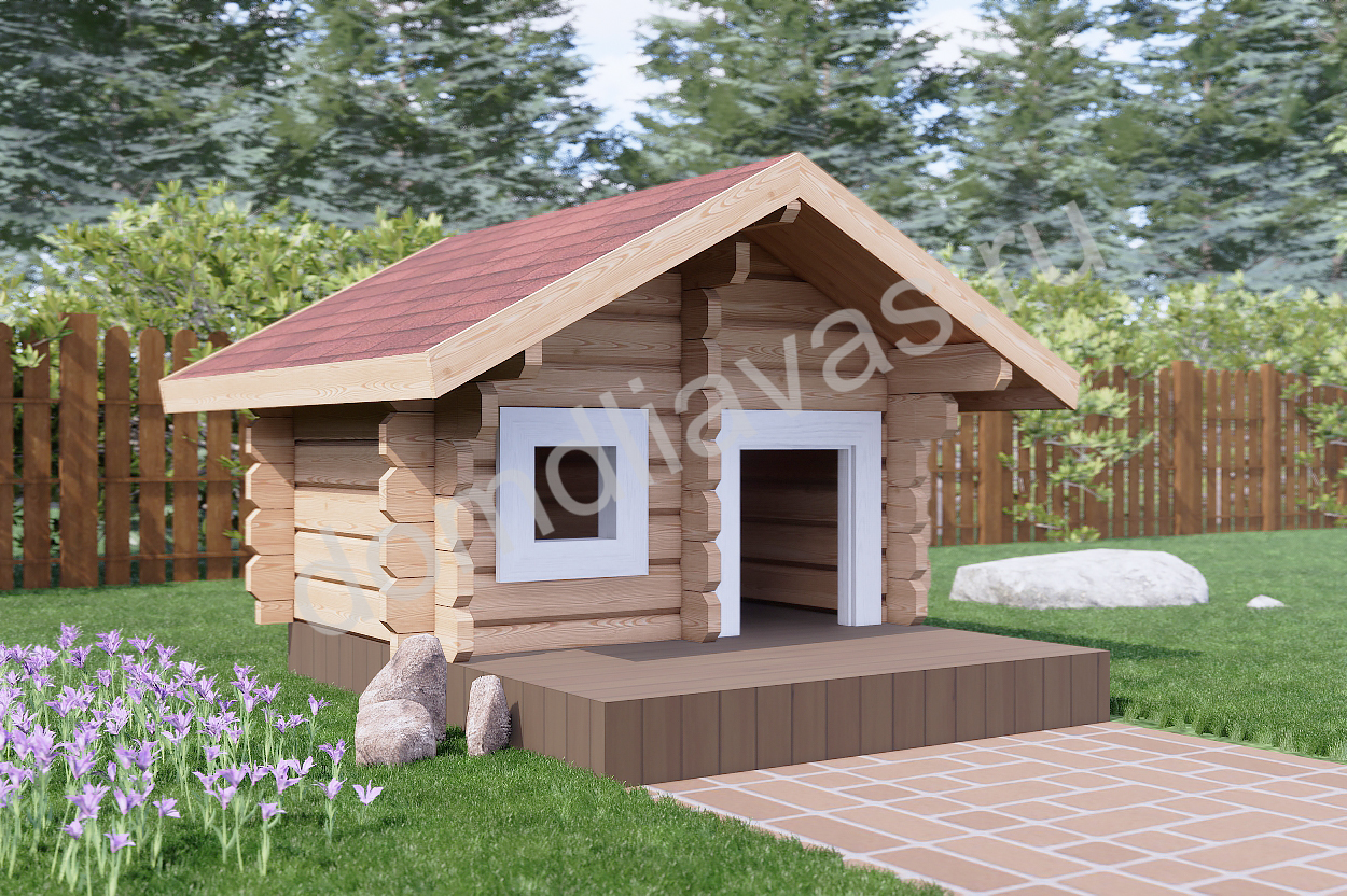 Будка для собак 1,8х2,0 Ушастый дом