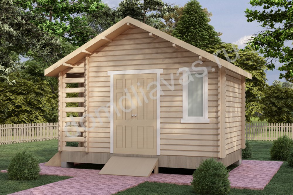 Хозблок с дровником Морозец 5,3х3,3 - Стеновой комплект