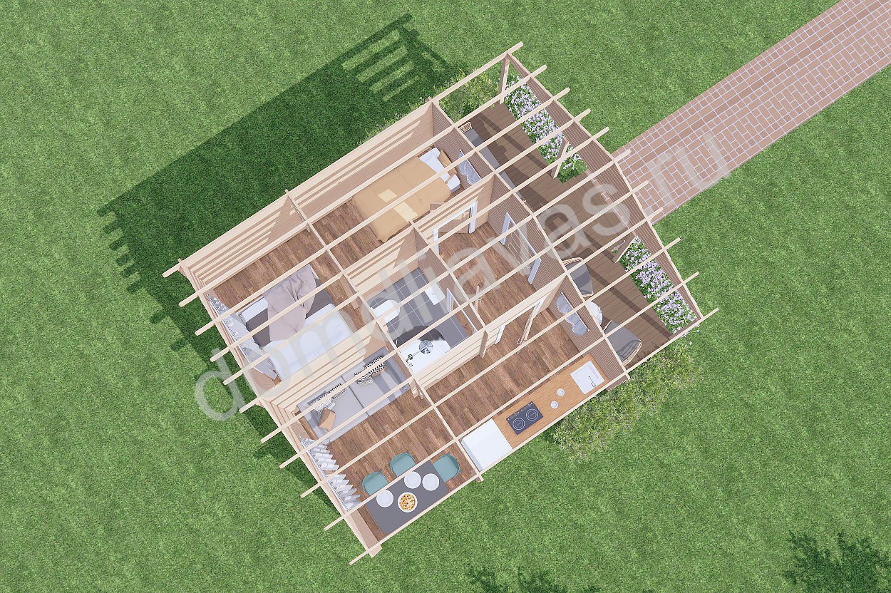 Дачный дом 6,0х6,9 Дружба