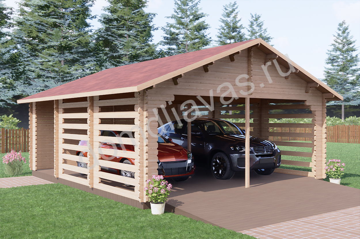 Навес для двух машин 6,0х7,0 Магнат
