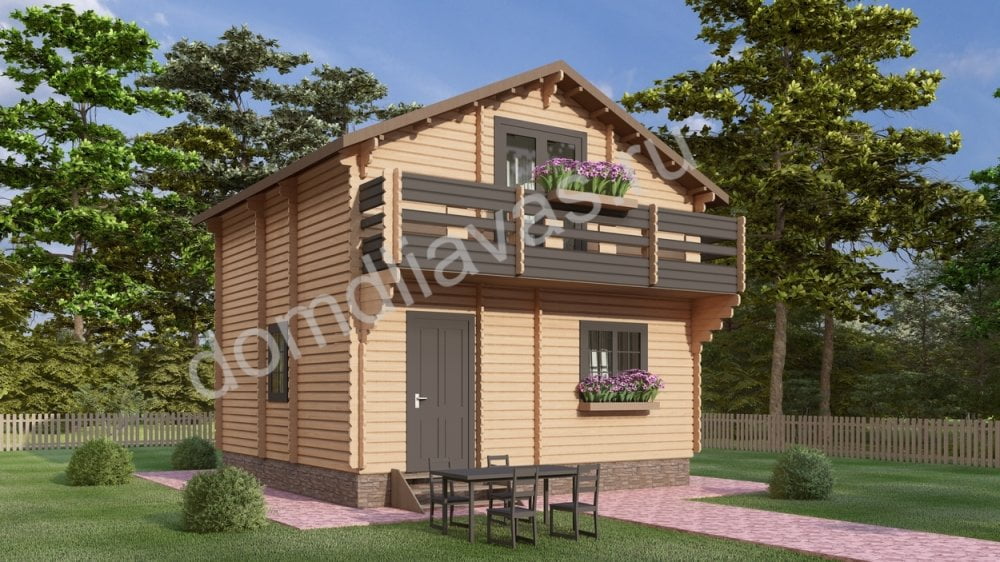 Двухэтажный дачный дом 6,0х6,0 Журавль