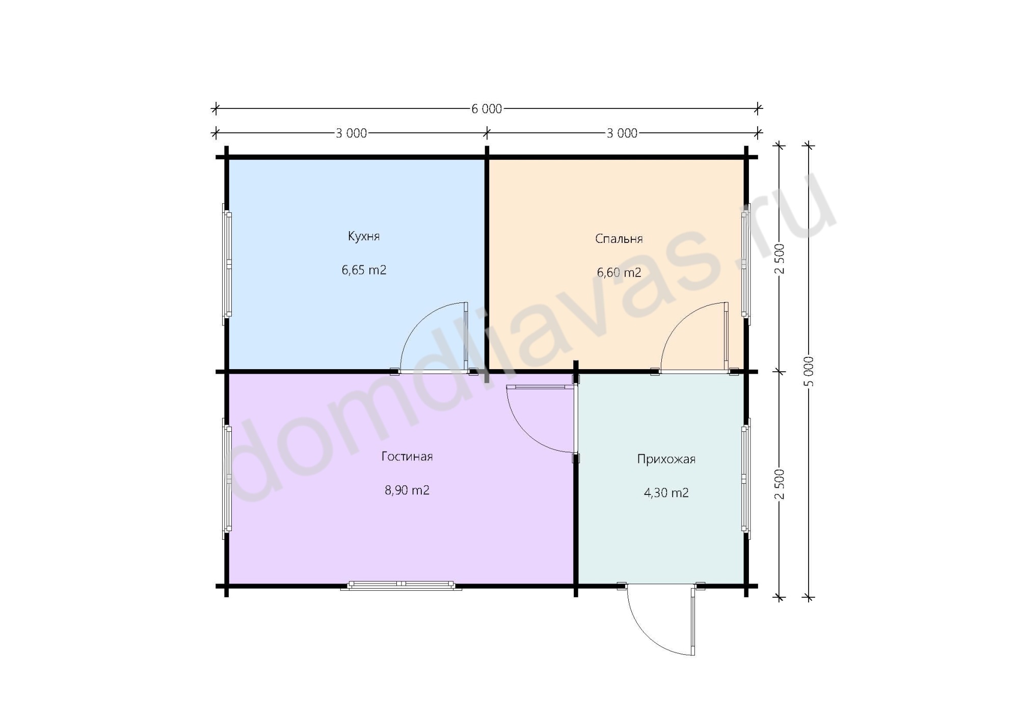 Дачный дом 6,0х5,0 Простор