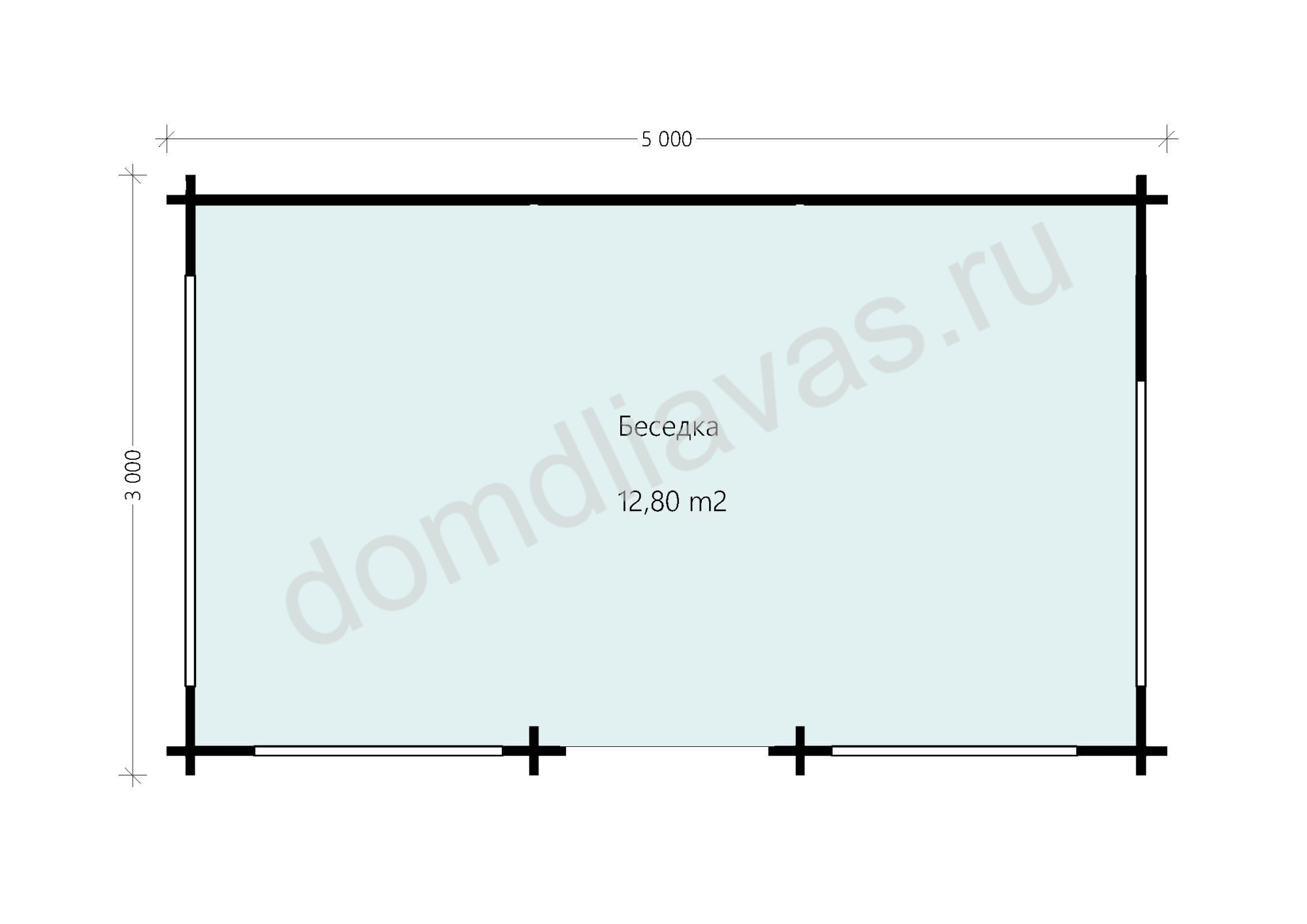 Дачная беседка 5,0х3,0 Луговая