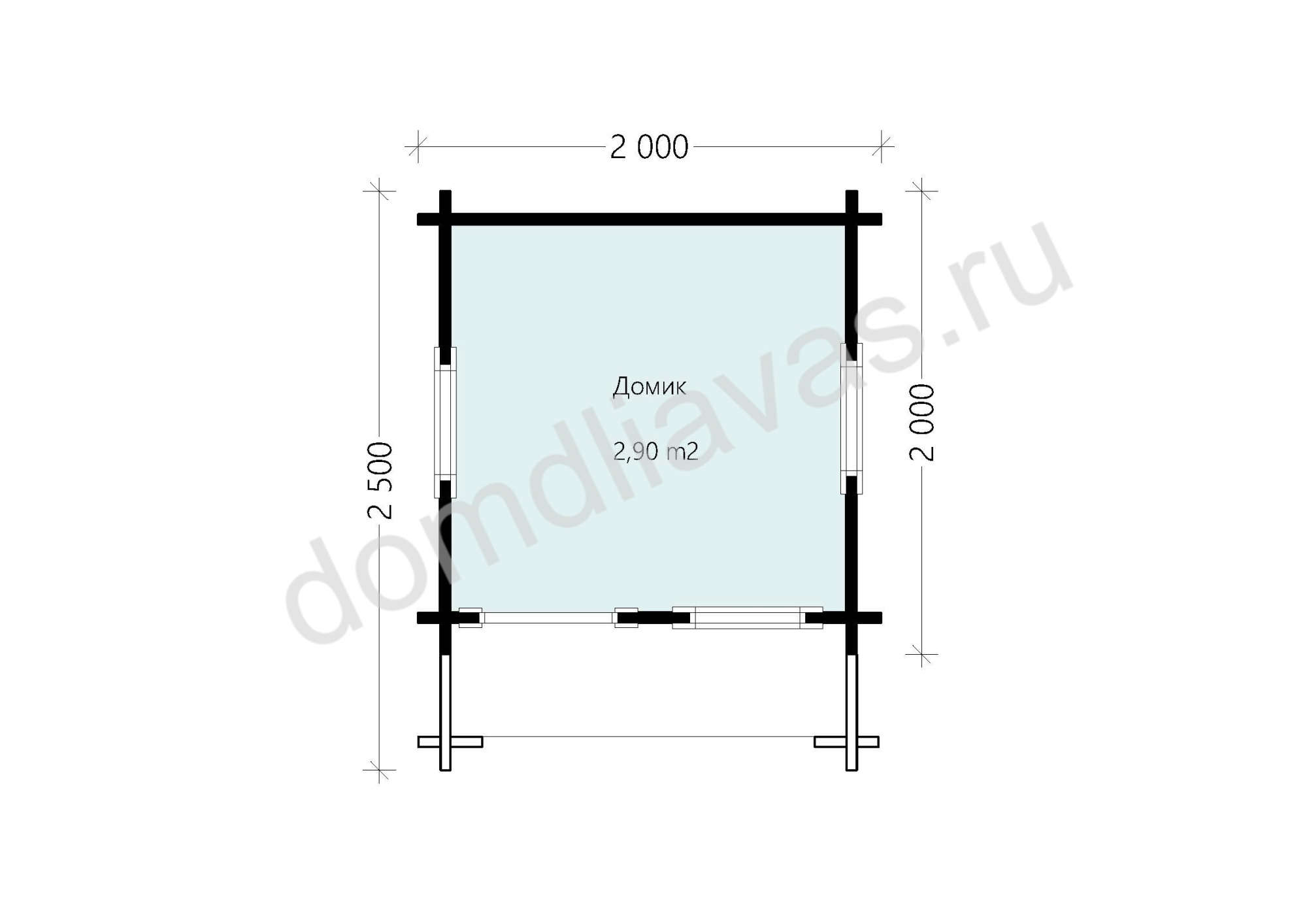 Детский домик 2,0х2,5 Веселый Островок