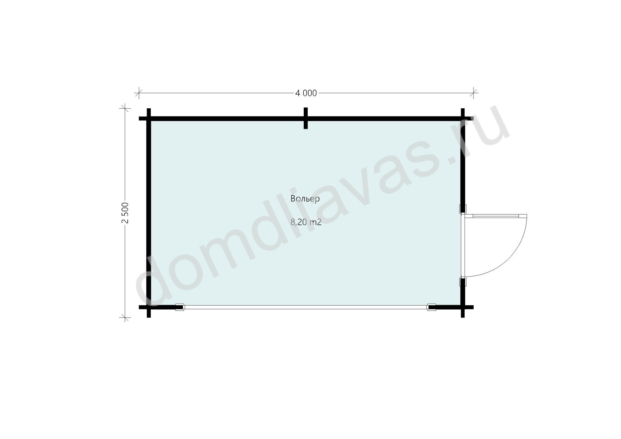 Вольер для собак 4,0х2,5 Вульф