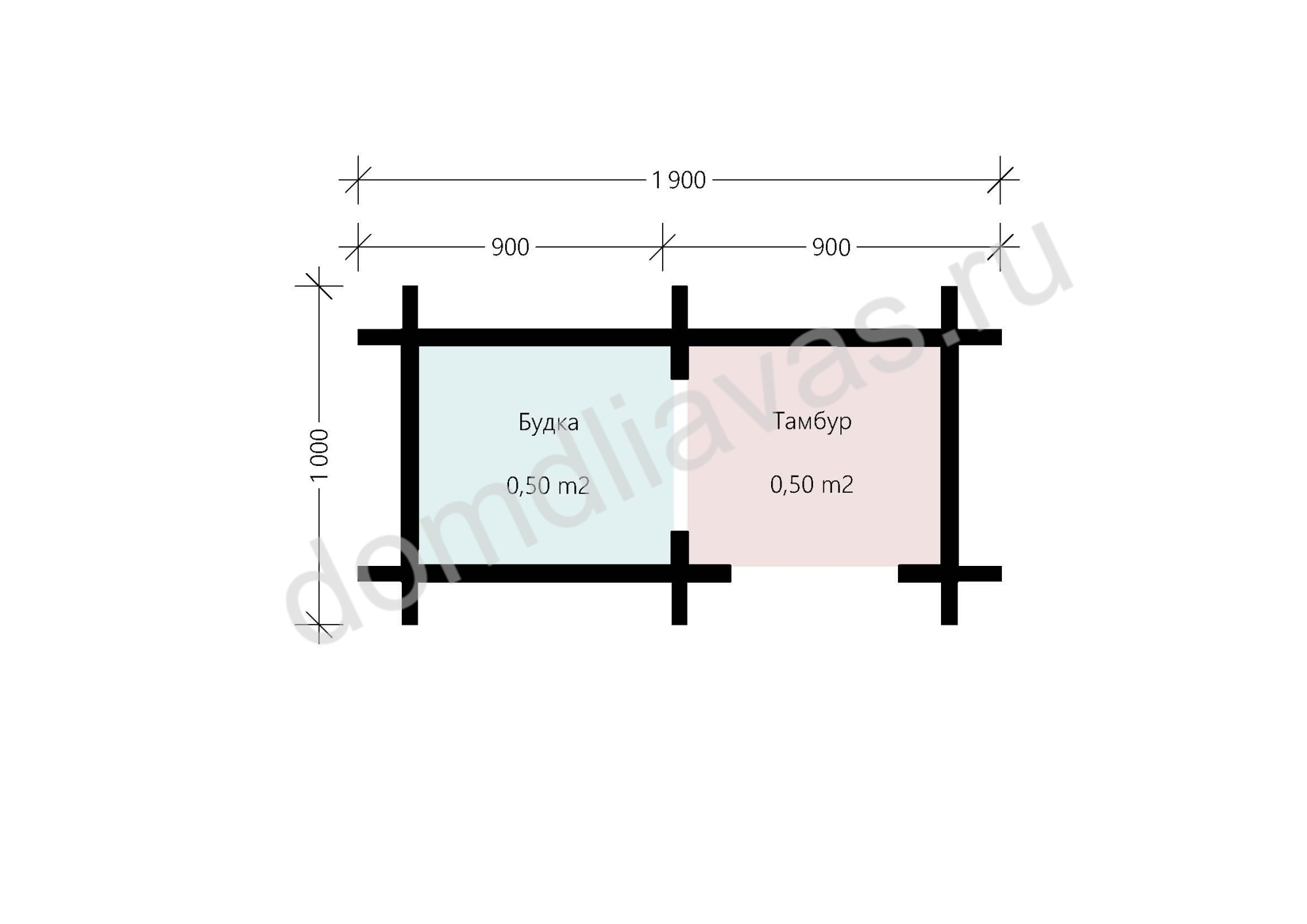 Будка для собак 1,0х1,9 Песофорт