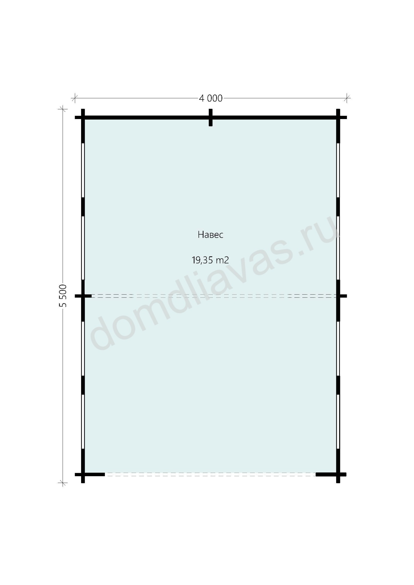 Навес для автомобиля 5,5х4,0 Автопорт