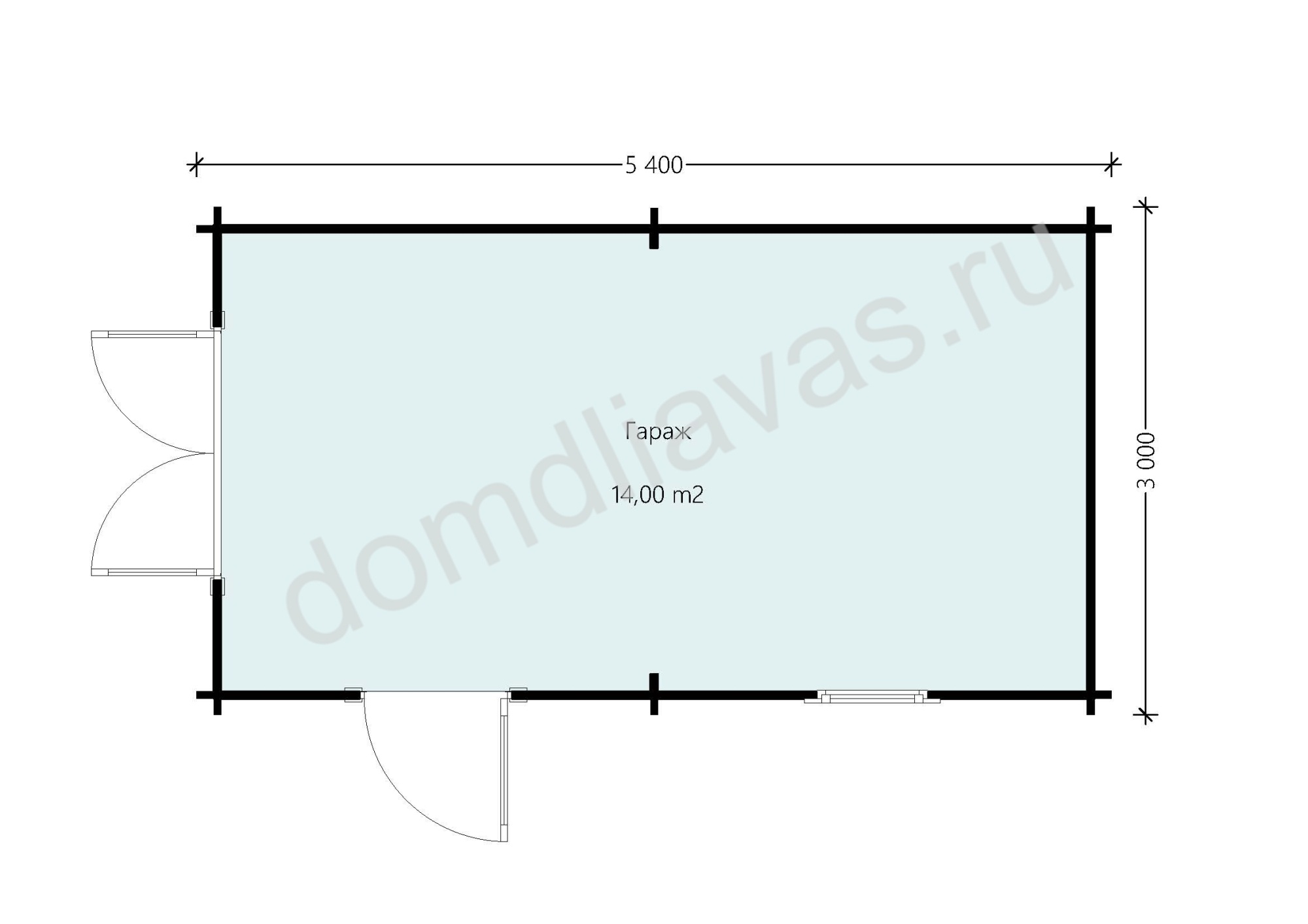 Гараж для садовой техники 5,5х3,0 Комбо