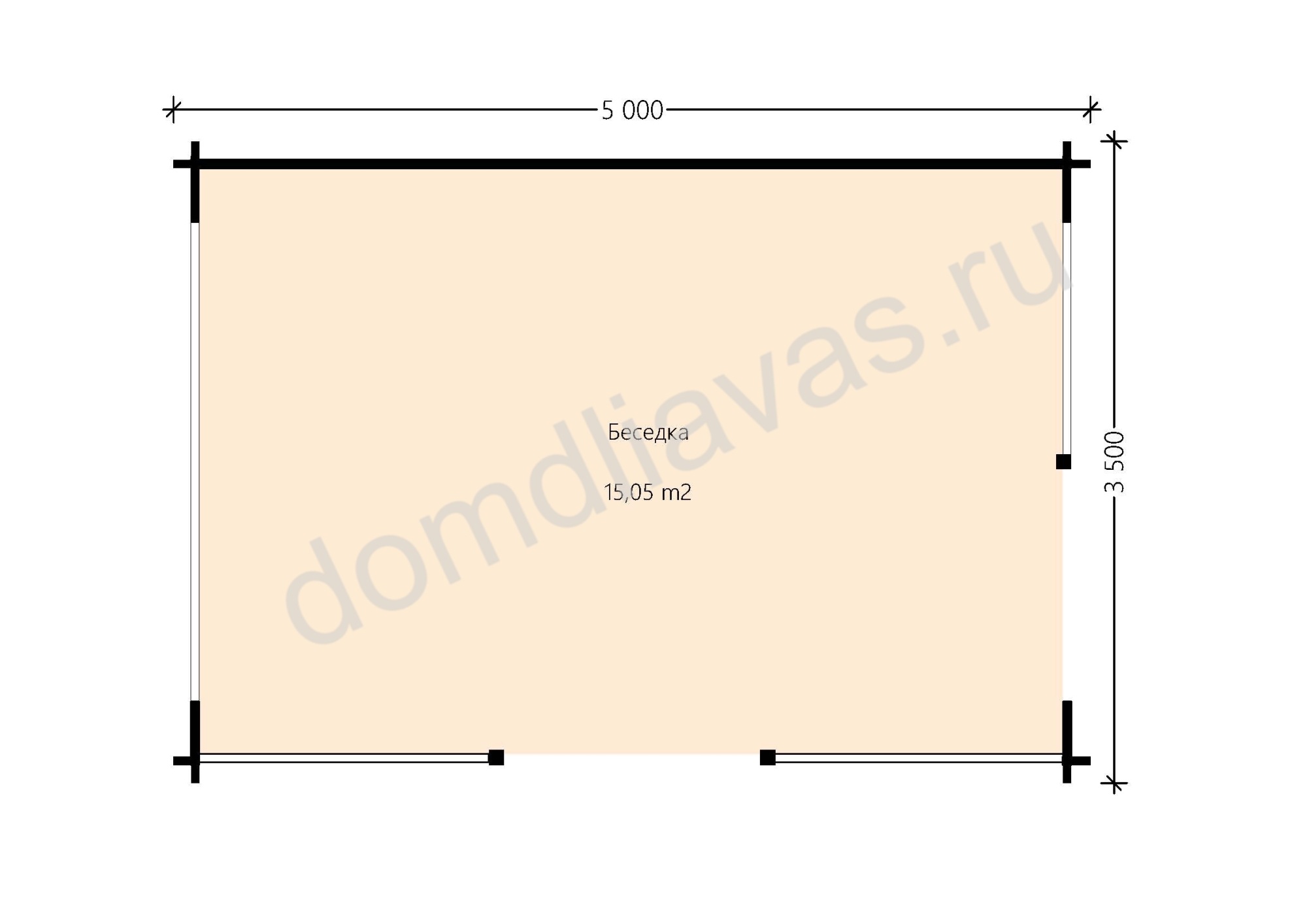 Дачная беседка 5,0х3,5 Чайная