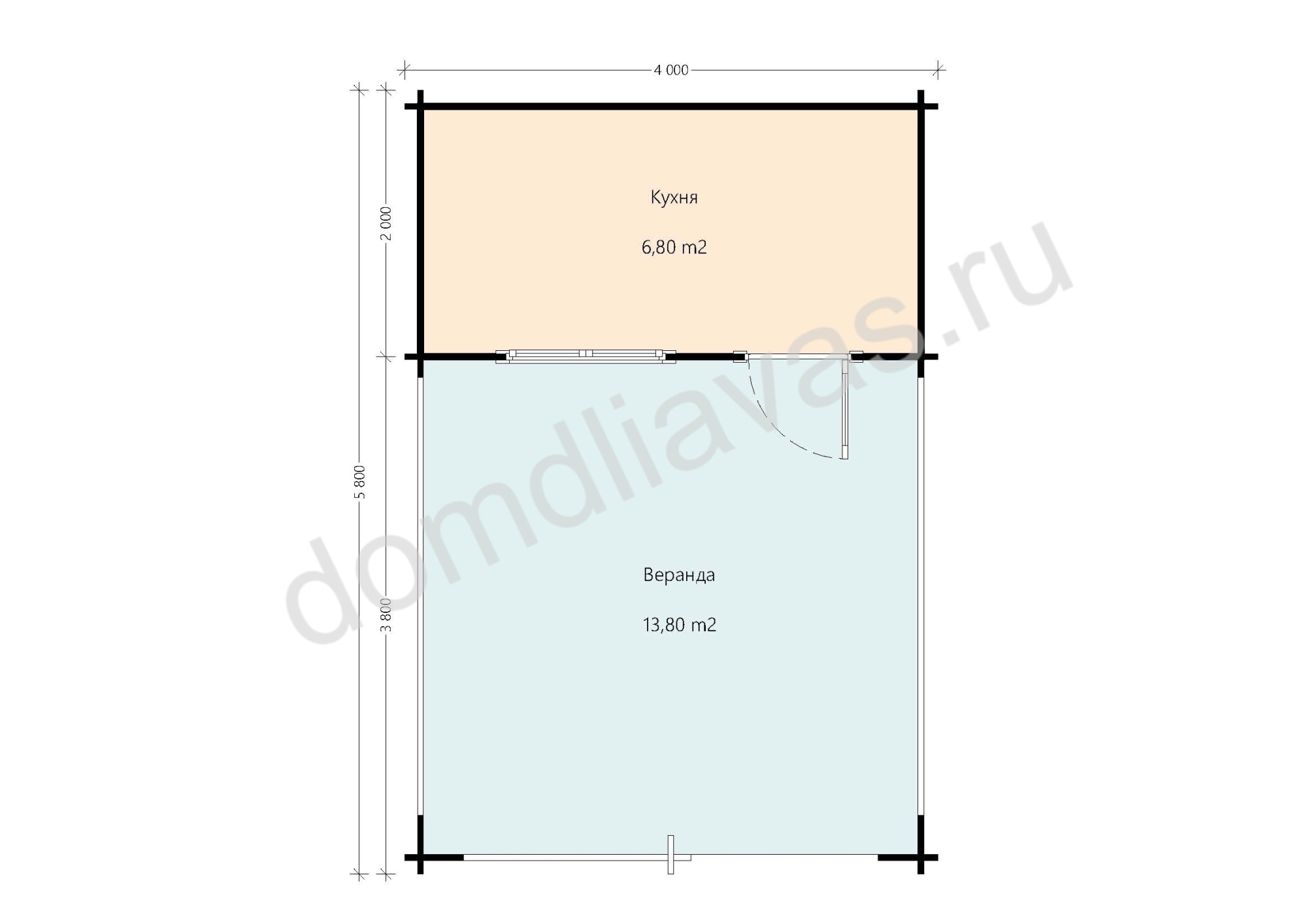 Дачная беседка 4,0х5,8 Фуршет