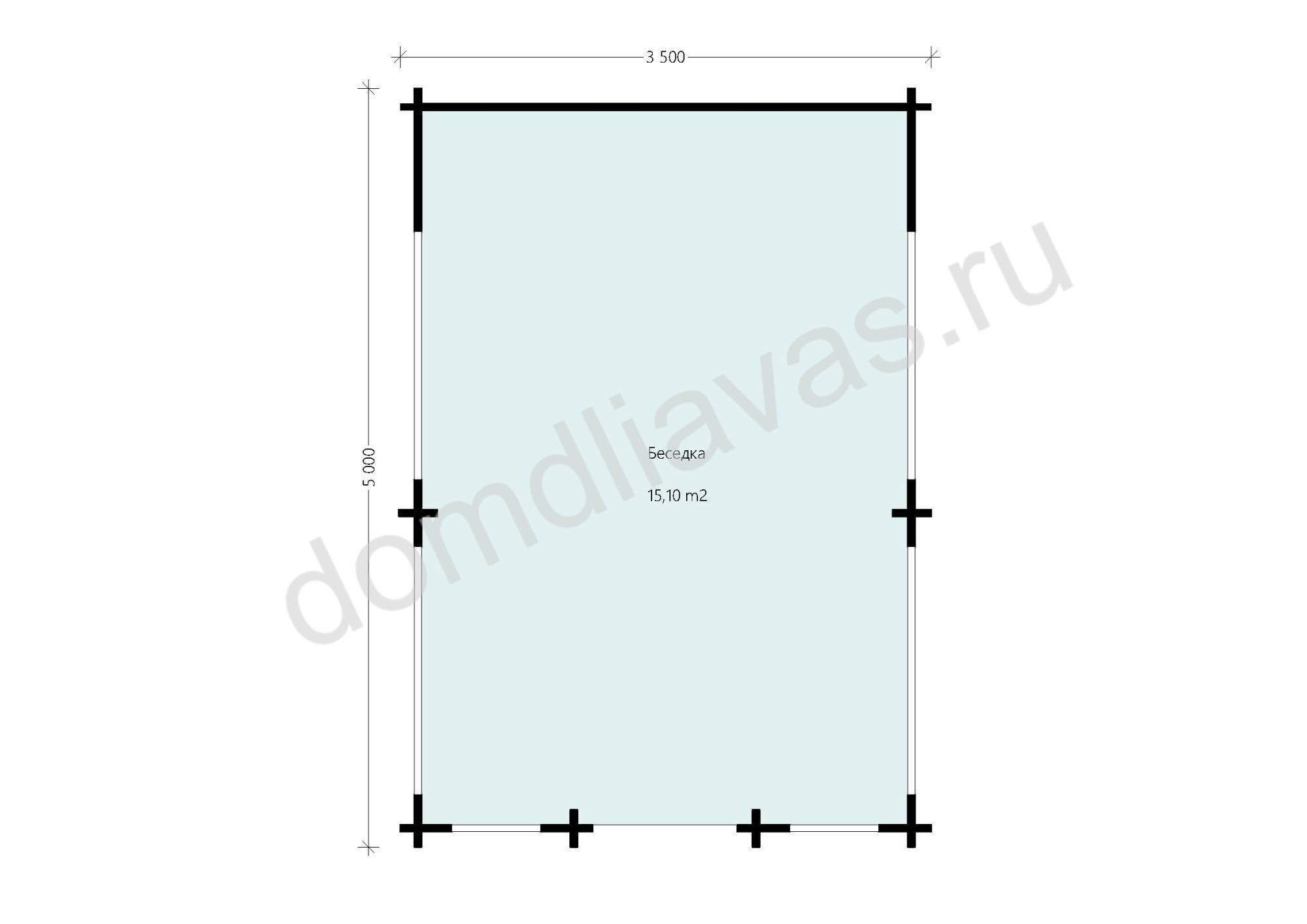 Дачная беседка 3,5х5,0 Золотая осень