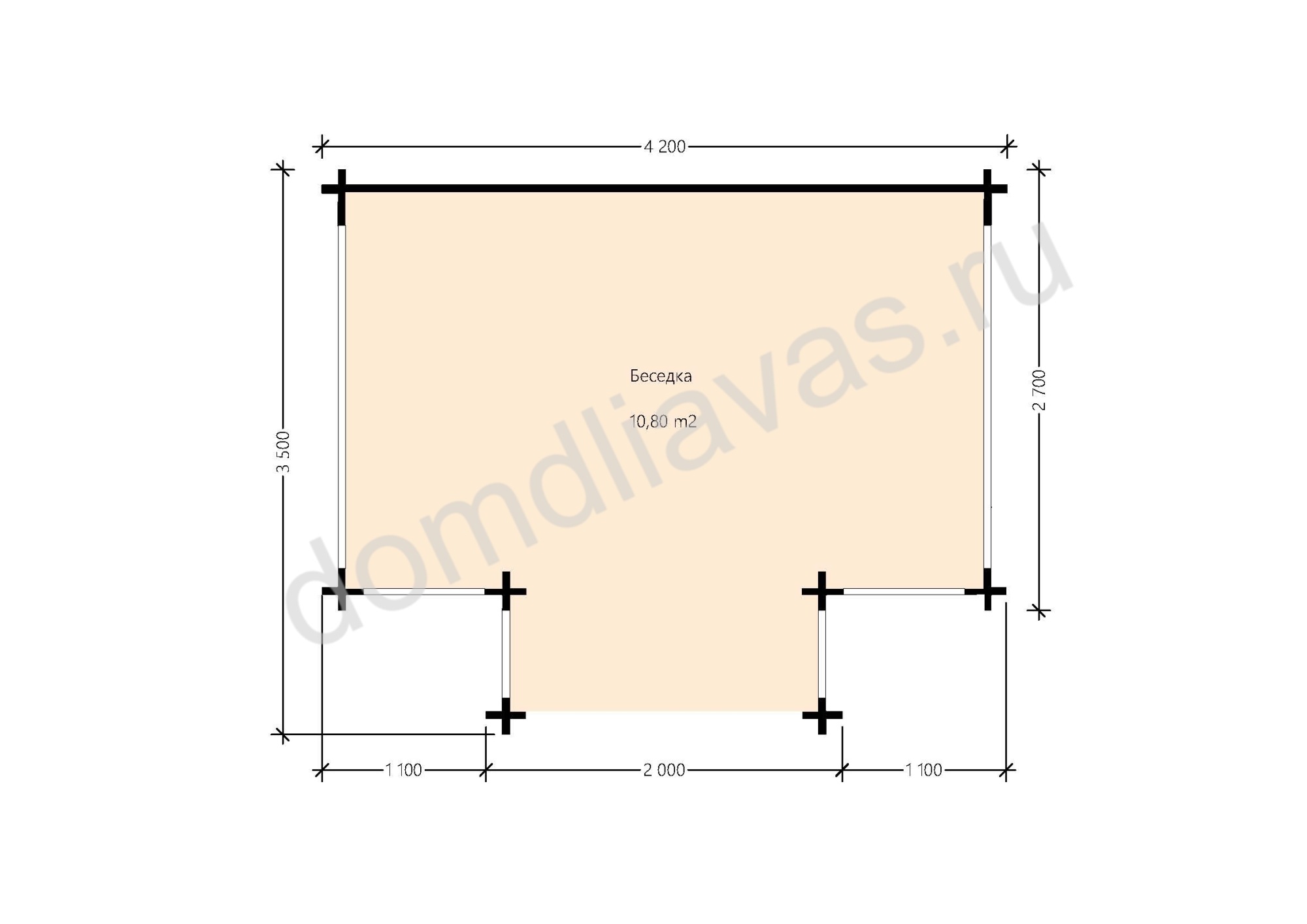 Дачная беседка 4,2х3,5 Интрига